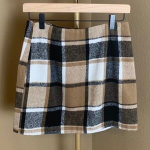 Women's Wool Plaid Skirt Bodycon Pencil Mini Skirt Fall Autumn Size Small